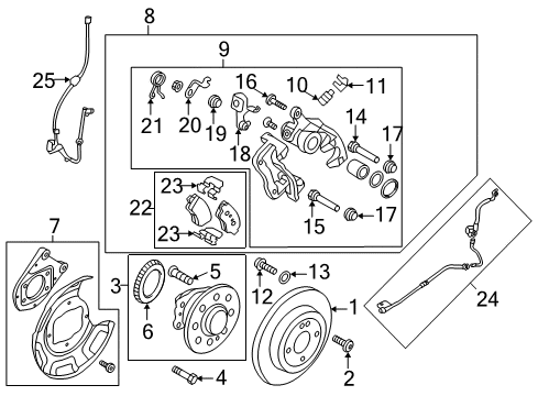 2020 Hyundai Accent Rear Brakes Drum Brake Assembly-Rear, RH Diagram for 58400-H9000