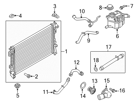 Diagram for 2015 Ford Explorer Radiator & Components 