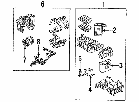 1995 Acura Legend Heater Core & Control Valve Core, Heater Diagram for 79110-SP0-A01