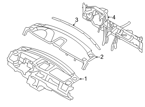 2010 Lincoln MKS Cluster & Switches, Instrument Panel Instrument Panel Diagram for 8A5Z-5404320-A