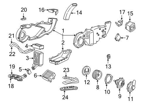 1997 Ford Expedition Auxiliary Heater & A/C Actuator Diagram for F6SZ-19E616-AA