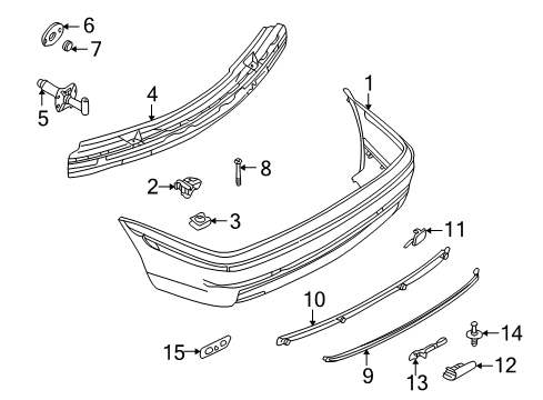 2001 BMW 325Ci Rear Bumper Reflector Right Diagram for 63148376874