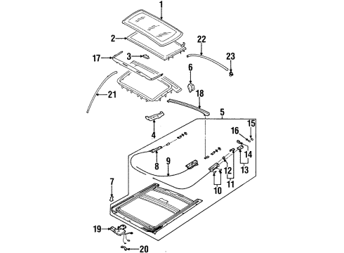 1994 Nissan Altima Sunroof Motor Assy-Sunroof Diagram for 91295-01U13