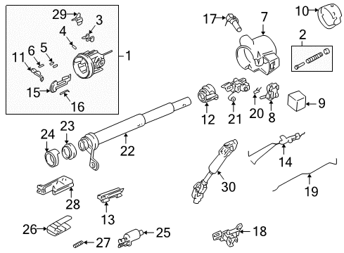 1986 Chevrolet Astro Ignition Lock Module Diagram for 19179579