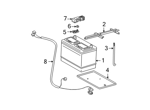 2004 Toyota Tundra Battery Positive Cable Diagram for 82122-0C021