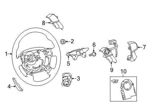 2013 Toyota Camry Steering Wheel & Trim Remote Control Diagram for 84250-06270
