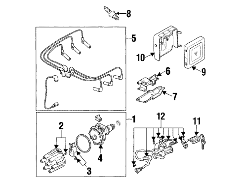 1994 Mitsubishi Montero Ignition System Rotor-Distributor Diagram for MD611757