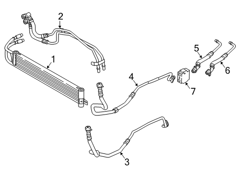 2017 BMW M2 Trans Oil Cooler Transmission Oil Cooler Line Diagram for 17227856727