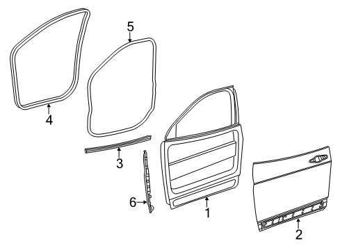 2014 Jeep Cherokee Front Door WEATHERSTRIP-Door Belt Inner Diagram for 68103084AC