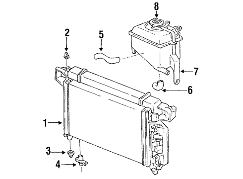 1994 Chrysler New Yorker Radiator & Components Bottle-PRESSURIZED COOLANT Diagram for 4592067AB