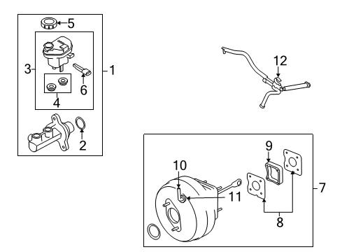 2009 Mercury Sable Dash Panel Components Master Cylinder Diagram for 8G1Z-2140-A