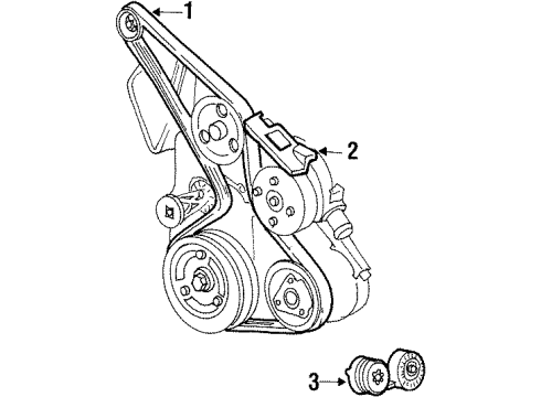 1997 Chevrolet Lumina Belts & Pulleys Belt, Water Pump & A/C Compressor & Generator & P/S Pump Diagram for 88986821