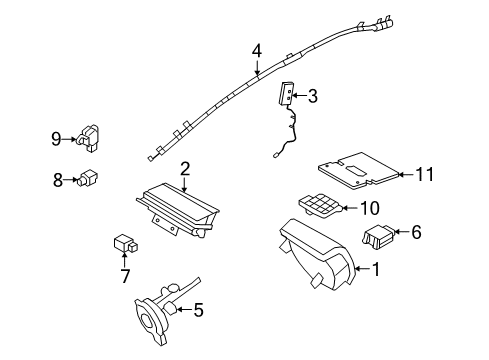 2011 Ford Focus Air Bag Components Side Sensor Diagram for 7T4Z-14B345-A