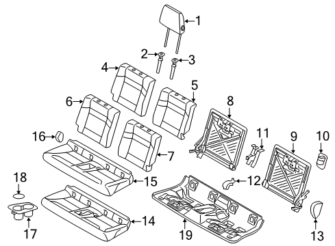 2019 BMW i3s Rear Seat Components Cover Isofix Diagram for 52207360005
