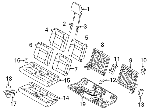 2019 BMW i3s Rear Seat Components Foam Part, Backrest, Rear Right Diagram for 52207304328