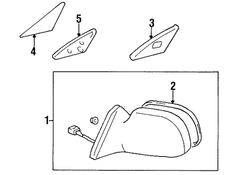 1997 Toyota Tercel Outside Mirrors Mirror Assembly Diagram for 87910-16780