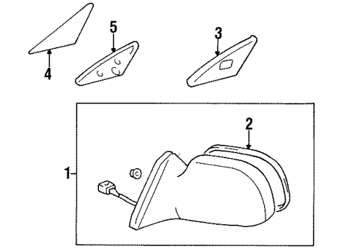 1997 Toyota Tercel Outside Mirrors Glass Diagram for 87931-16510