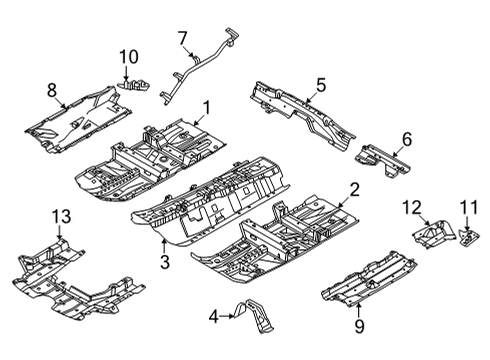 2021 Nissan Rogue Floor & Rails Floor-Front, RH Diagram for G4320-6RAMA