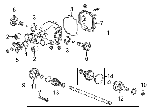2019 Cadillac CTS Axle & Differential - Rear Output Shaft Diagram for 23169798