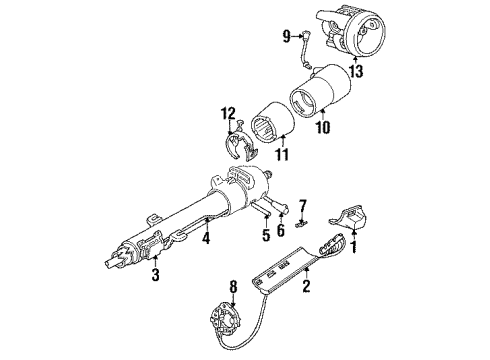 1990 Dodge D250 Shroud, Switches & Levers Switch Ignition & Starter Diagram for 3747192