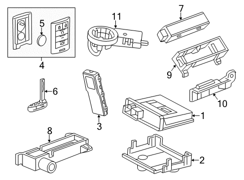 2014 Cadillac ELR Keyless Entry Components Transmitter Diagram for 22856930