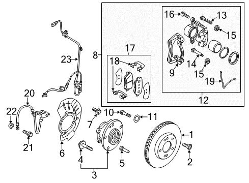 2017 Kia Niro Front Brakes Spring-Pad Return Diagram for 58188G2000