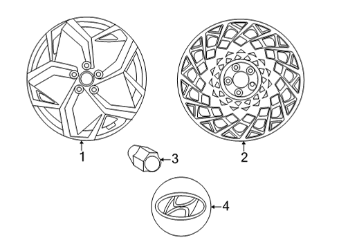 2022 Hyundai Ioniq 5 Wheels WHEEL ASSY-ALUMINIUM Diagram for 52910-GI210