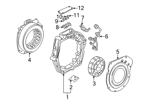 2004 Honda Insight Electrical Components Cover, Commutation Sensor Grommet Diagram for 1A851-PHM-000