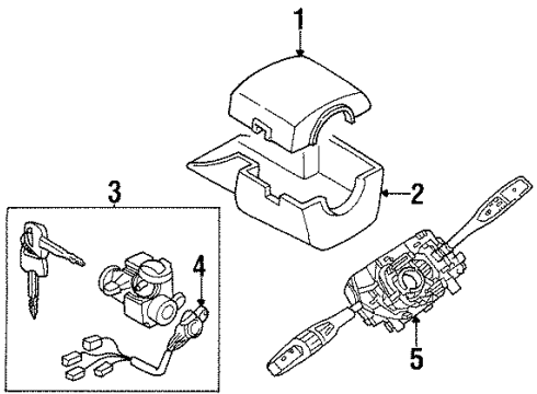 1999 Kia Sportage Switches Switch-Combination Diagram for 0K08B66120B