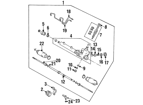 1993 Toyota Tercel Steering Column & Wheel, Steering Gear & Linkage Pinion Shaft Diagram for 44201-16070