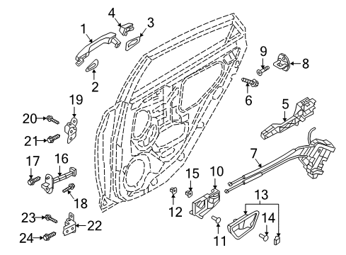 2021 Hyundai Accent Front Door Door Key Sub Set, Left Diagram for 81970-H5A00