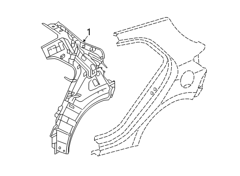 2020 Kia Rio Inner Structure - Quarter Panel Panel Assembly-Quarter Inner Diagram for 71602H9000