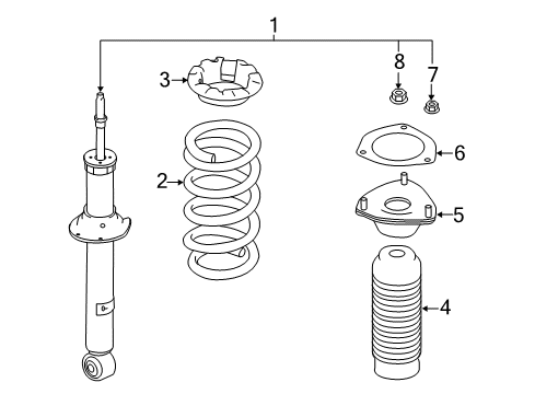 2020 Infiniti Q50 Struts & Components - Front Front Spring Diagram for 54010-5CA0A