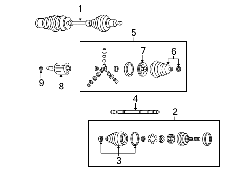 2002 Pontiac Bonneville Drive Axles - Front Joint Kit, Front Wheel Drive Shaft Cv (W/Boot) Diagram for 26044398