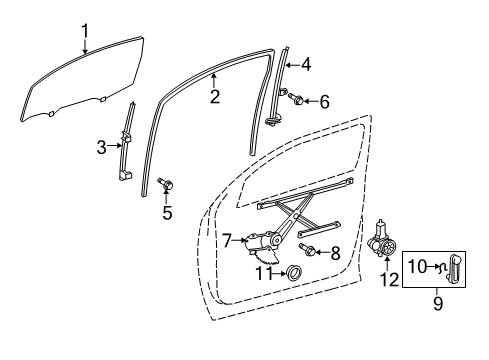 2012 Toyota Tundra Rear Door Regulator Bolt Diagram for 90084-11033