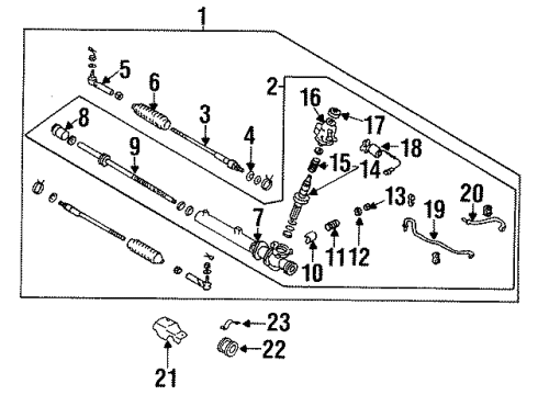 1995 Infiniti Q45 Steering Column & Wheel, Steering Gear & Linkage Boot Kit-Power Steering Gear Diagram for 48203-27C26