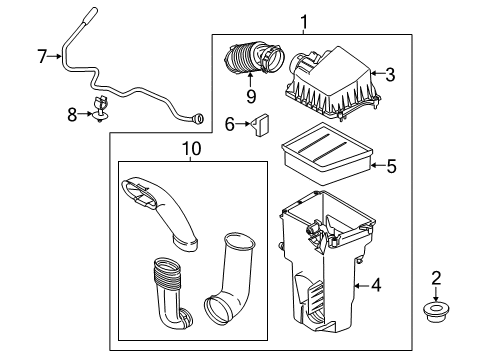 2014 Ford Fiesta Air Intake Air Tube Diagram for AE8Z-9C675-A