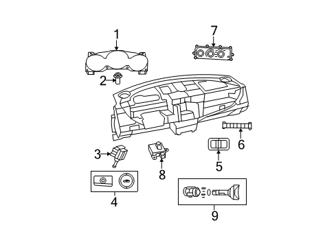 2008 Chrysler Sebring Automatic Temperature Controls Cluster-Instrument Panel Diagram for 5107702AJ