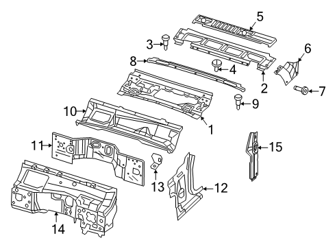 2020 Jeep Gladiator Cab Cowl Panel-Dash Diagram for 68303471AG