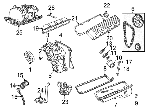 2003 Dodge Dakota Intake Manifold Pump-Engine Oil Diagram for 2806270AB