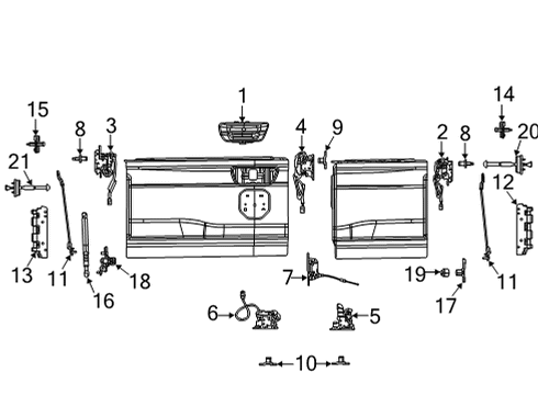 2022 Ram 1500 Tail Gate TAILGATE Diagram for 7KJ42MBJAA