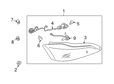 2015 Infiniti Q60 Bulbs Body Assembly-Combination LMP, LH Diagram for 26559-JJ51D