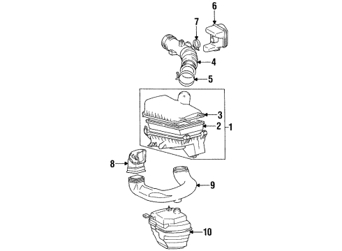 1997 Toyota Corolla Filters Inlet, Air Cleaner Diagram for 17751-15050