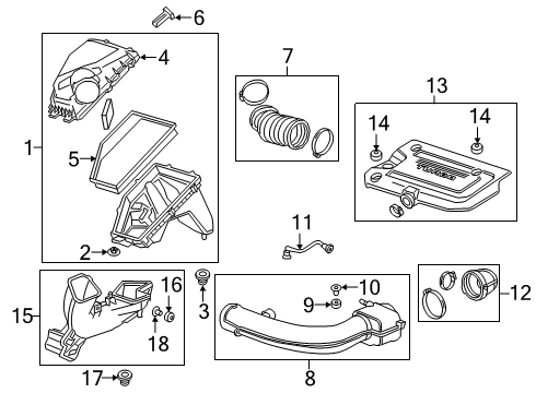 2022 Cadillac XT4 Air Intake Inlet Duct Diagram for 84784734