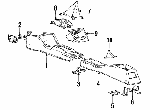 1990 Hyundai Excel Center Console Boot Assembly-Gear Shift Lever Diagram for 84680-24000-AU