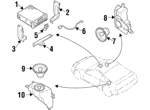1994 Nissan 300ZX Anti-Theft Components Control Assembly-Theft Warning Diagram for 28590-48P10