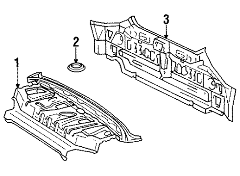 1996 Toyota Avalon Rear Body Panel Below Lid Diagram for 58307-07010