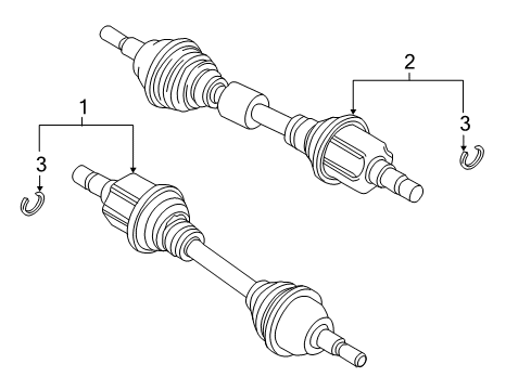 2013 Ford Focus Drive Axles - Front Axle Assembly Diagram for CM5Z-3B437-A