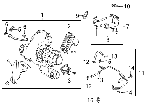 2019 Cadillac CT6 Turbocharger Water Outlet Pipe Bolt Diagram for 11548814