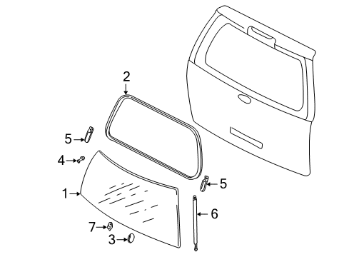 2005 Ford Expedition Lift Gate Weatherstrip Diagram for 2L1Z-7842084-CA